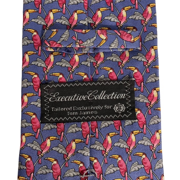 Tom‎ James Executive Collection Silk Tropical Toucan Bird Necktie Tie - Picture 3 of 5
